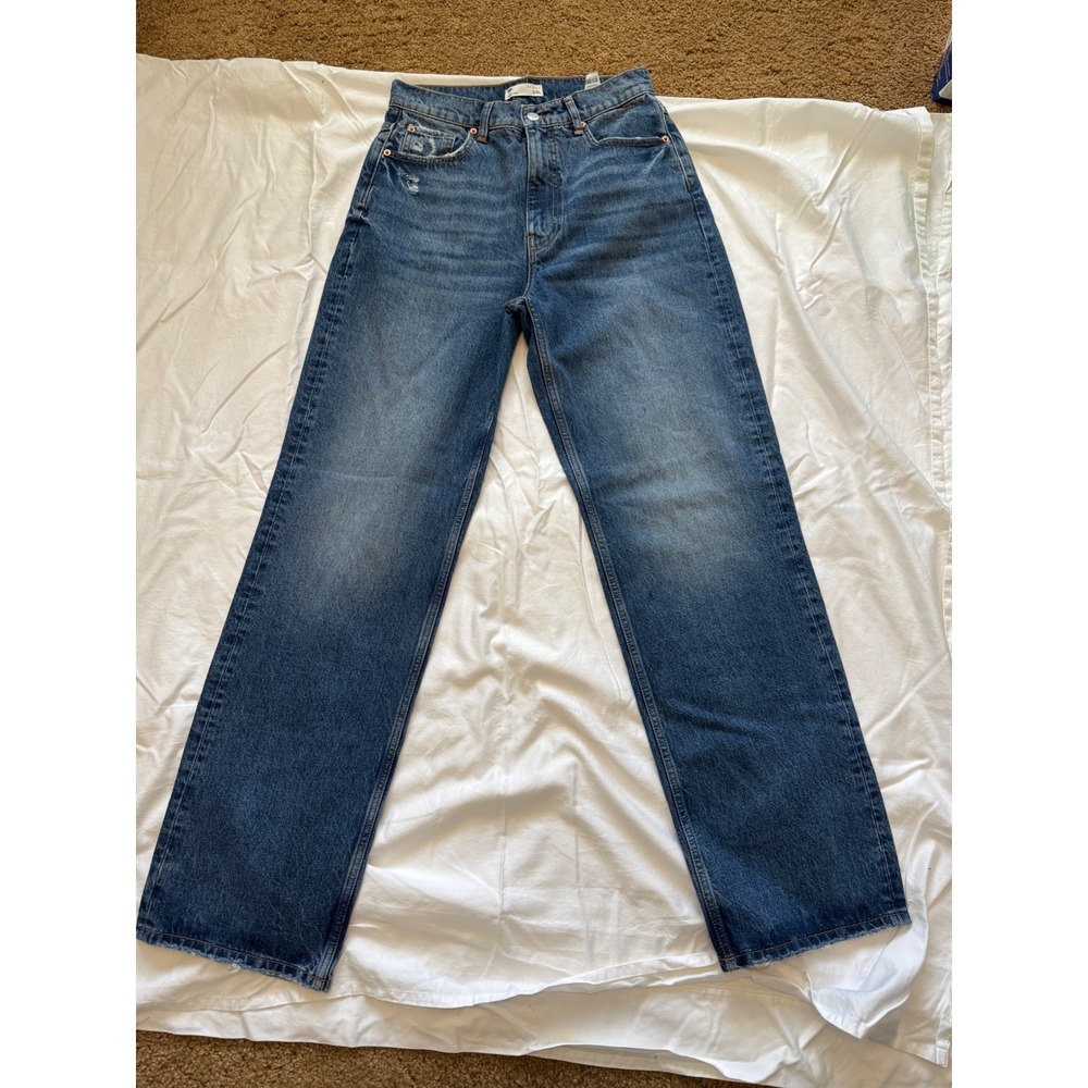 Befree My Denim Womens High Waisted Straight Leg Blue Jeans Medium Wash L/XL - Picture 3 of 3